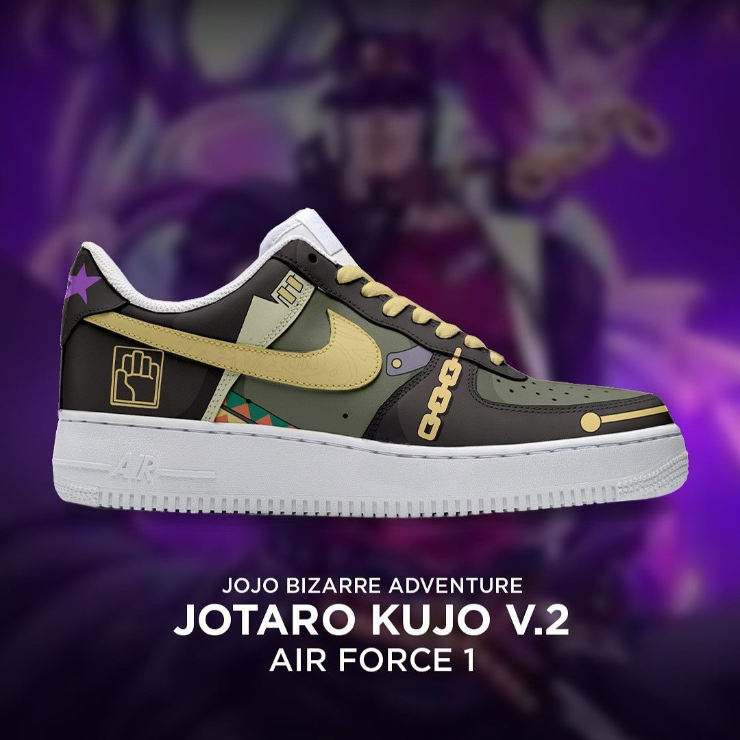 Jotaro Kuro V2 - Jojo Bizarre Adventure AF1 Shoes-Rabbic