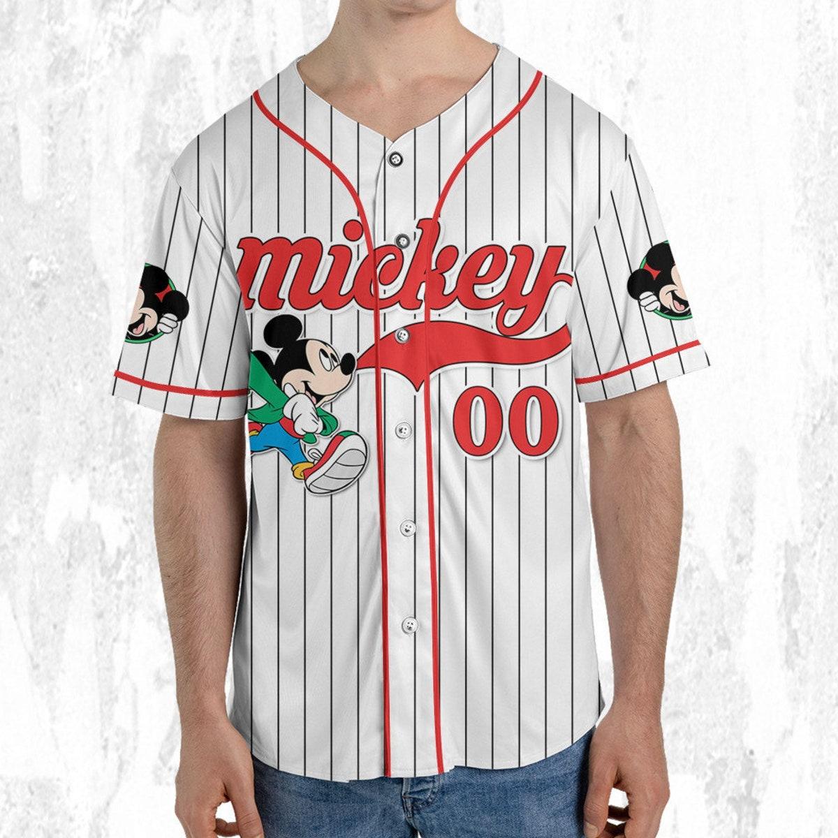 Personalize Disney Mickey Mouse Young White Red Baseball Jersey TT1024-9K4GM3UR