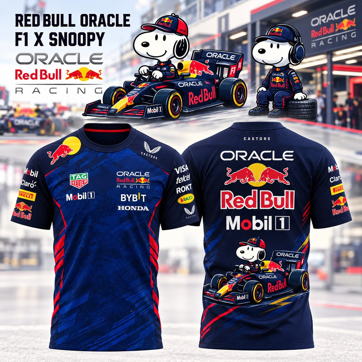 Snoopy x Redbull 3D Shirt
