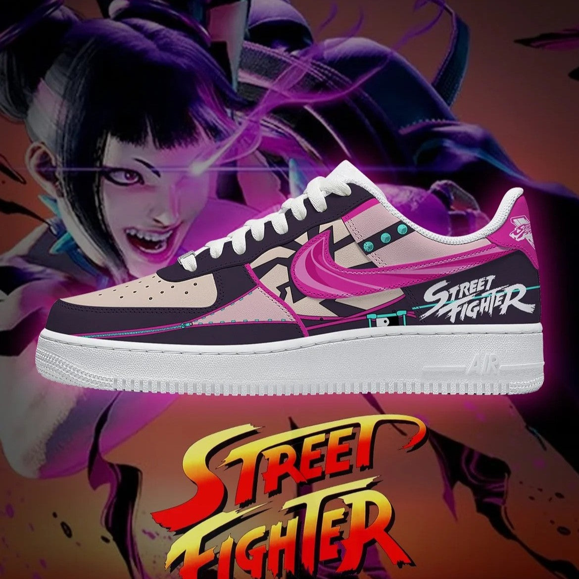 Juri Han - Street Fighter AF1 Shoes