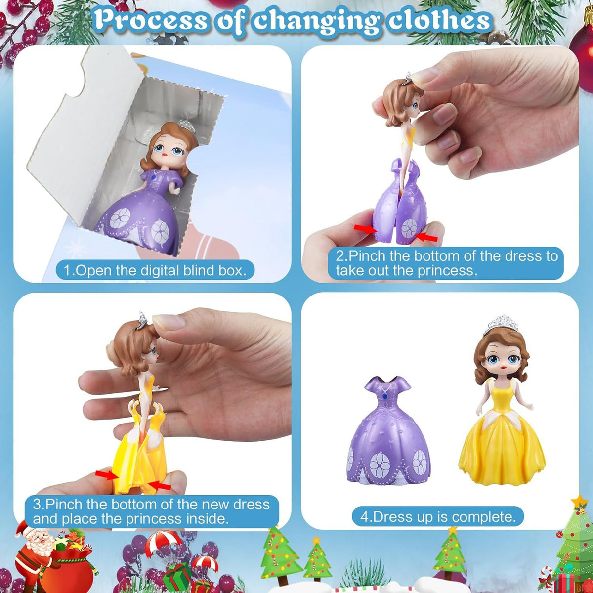 24 pcs Princess Advent Calendar 2026, Surprises Christmas Gift for Your Kid