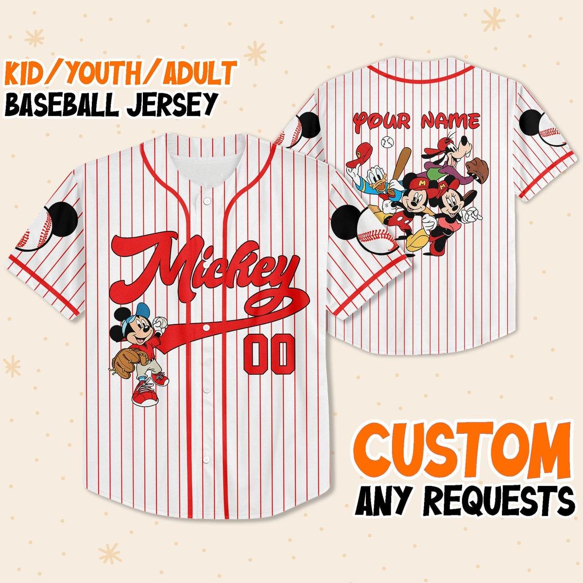 Personalize Disney Mickey Mouse Friends Custom Name Baseball Jersey TT0924-9VUX62V8