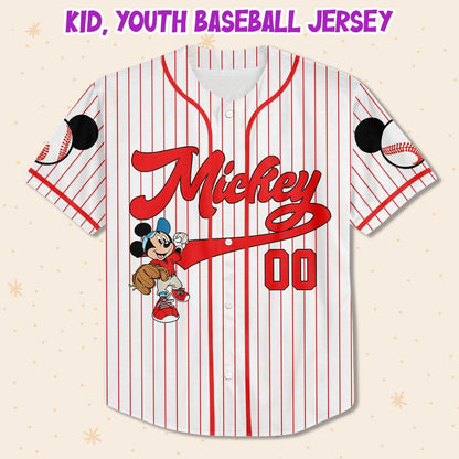 Personalize Disney Mickey Mouse Friends Custom Name Baseball Jersey TT0924-9VUX62V8