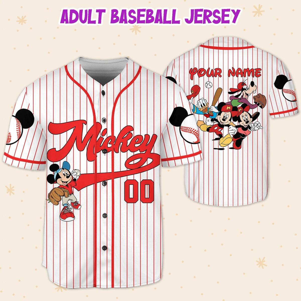Personalize Disney Mickey Mouse Friends Custom Name Baseball Jersey TT0924-9VUX62V8