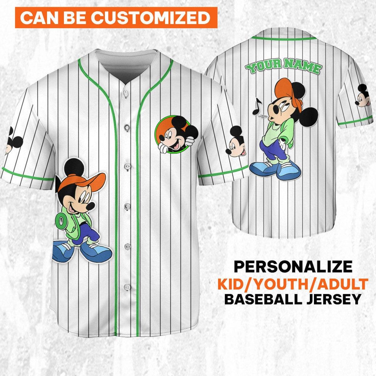 Personalize Disney Mickey Mouse Young White Baseball Jersey TT1024-8AOU90ZM