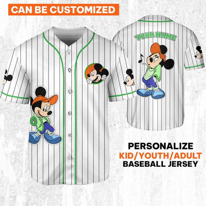 Personalize Disney Mickey Mouse Young White Baseball Jersey TT1024-8AOU90ZM