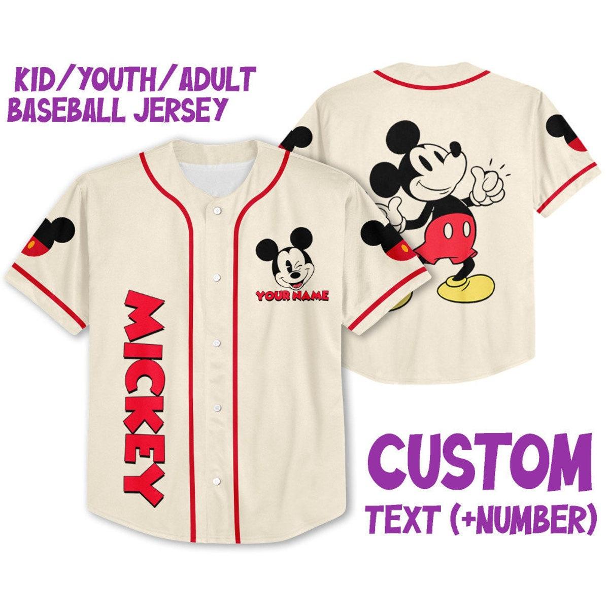 Personalize Sports Mickey Like Jersey Disney Baseball Jersey TT1024-MBS2I2XB