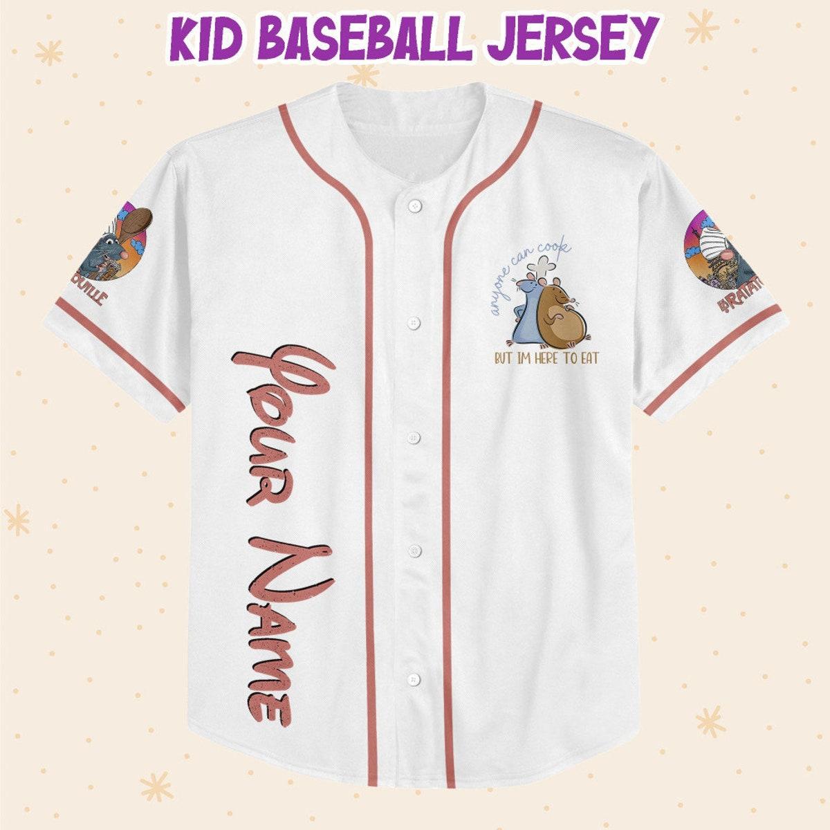 Personalized Ratatouille Remy Remy Little Chef Balloon Mickey Ears Baseball Jersey TT1024-PUCFKDVA