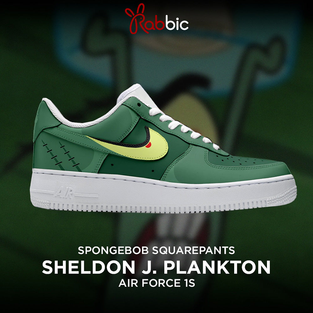 Sheldon J, Plankton - Spongebob Squarepants AF1 Shoes