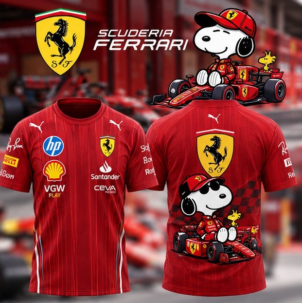 Snoopy x Ferrari F1 3D Shirt